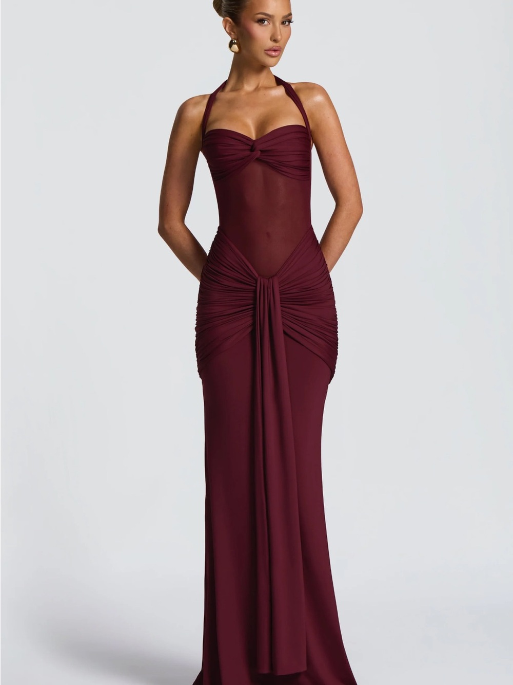 Baby boo vixen maxi dress in cherry lacquer